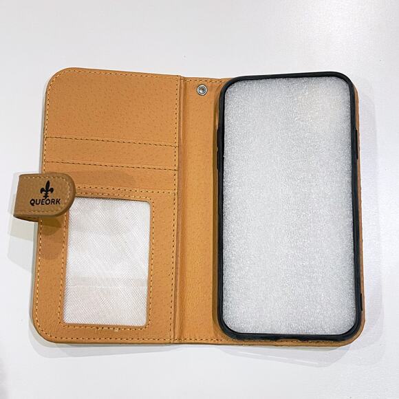 NEW Queork iPhone 11 6.1 Wallet Cell Phone Case Cork Folio Vegan Leather Magnet - Picture 6 of 10